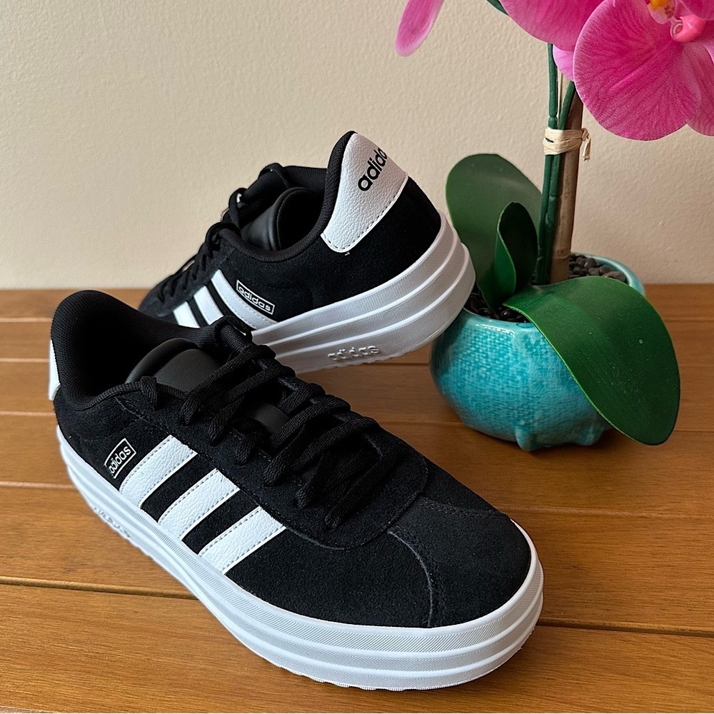 Adidas Black VL Court Bold Platform Sneakers